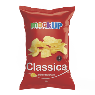mockup packaging flexible bag chips